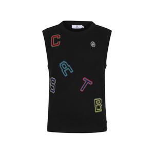 [까스텔바작] 여성 라운드넥 자수 베스트_BGESSV501BK