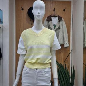 클리지 DP01 브이넥  니트 반팔티셔츠 CP3WKT23