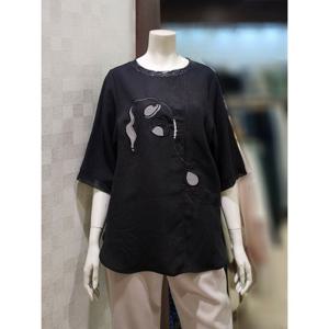 [벨라디터치][벨라디터치] V1E2BL38 자수 프린트 롱 블라우스 (P