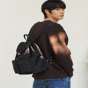 [헤지스] [25FW][아카이브H] H LOCK 블랙 나일론 백팩 M[HIBA5F166BK]