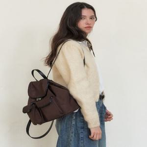 [헤지스] [25FW][아카이브H] H LOCK 브라운 나일론 백팩 M[HIBA5F176W2]