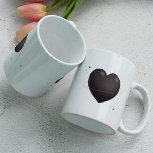 아트박스/꾸밈 eh998-디자인머그컵2p-다크하트
