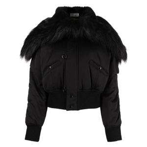 생로랑 페이크 퍼 트리밍 크롭 보머 재킷 714653Y287S