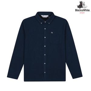 [블랙앤화이트] 남성 가슴 포켓 셔츠형 버튼다운 티셔츠 9345GDJP_BLUE GREEN