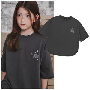 블루테일2 AZG8TS02CG 주니어 공용 오버핏 차콜그레이 반팔 티셔츠 초등