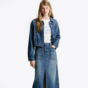 타미진 여성 플리츠 데님 트러커 재킷 T32F6NJC12TWT1