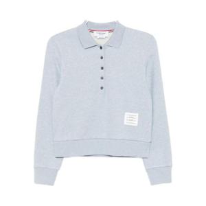 톰브라운 로고 아플리케 코튼 폴로 탑 FJP115AJ0229480