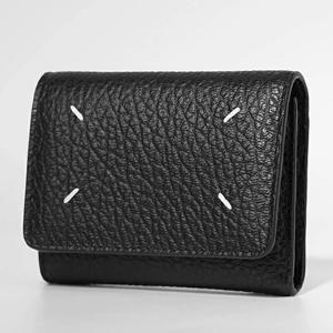 26SS 메종마르지엘라 남성 스티치 카프스킨 트리폴드 지갑 블랙 SA3UI0010 P4455 T8013