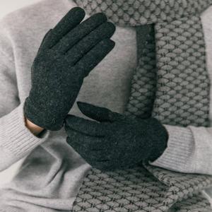 [헤지스] 그레이 베이직 울 장갑 (스마트터치가능)HJGV5F022G3