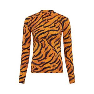 마린세르 타이거 프린트 터틀넥 탑 WTS005ACJER0086