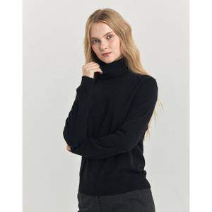 헤지스 여성 24FW 클리어런스스테디셀러캐시미어100% 블랙 터틀넥 스웨터 WSSW4DC01BK