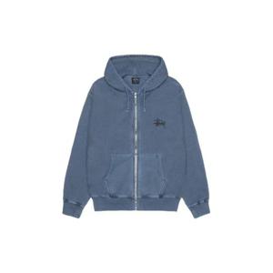 Stussy스투시 베이직 피그먼트 다이드 집 후드 네이비 1975001