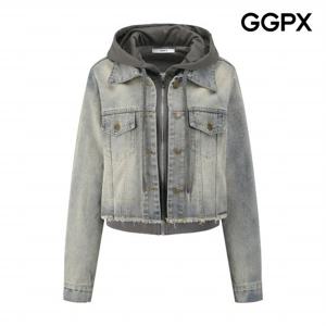 [GGPX] 후드 레이어드형 프린지 데님 자켓 (GQ2JK010F)
