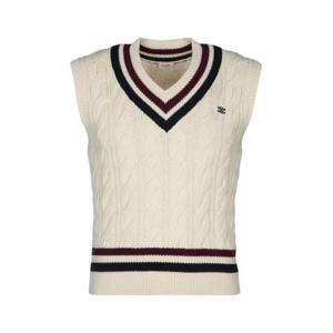 25SS 셀린느 니트 베스트 RY0BMD062FZV1 ECRU BURGUNDY NAVY DOM