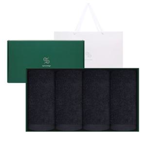 [송월타올]1퍼센테이지 블랙빈 200g 40수 코마사 타올 4P 선물세트