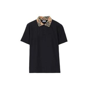 버버리 Check collar cotton polo shirt 8124553
