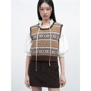 제너럴아이디어 페어아일 니트 베스트 [BROWN] WBE4L06541 383691