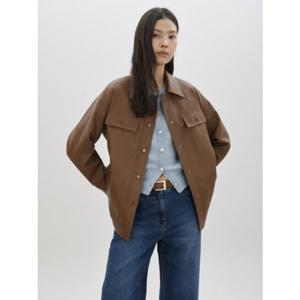 [CC콜렉트] 벨티드 페이크 레더 자켓 (C261PSF152)