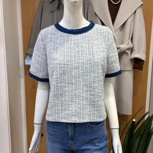 클리지 DP01 라운드 넥 트위드 반팔 티 CQ3WTS04