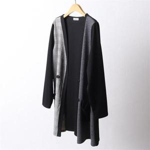 [강물처럼]빅사이즈사랑해요 F436L208 오픈체크배색롱가디건 BG