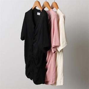 [강물처럼]빅사이즈사랑해요 I967L207 셔링스판V넥반팔가디건 DL