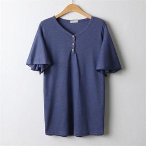 [강물처럼]아이우먼 나비날개V넥반팔티셔츠 RII986M207 빅사이즈