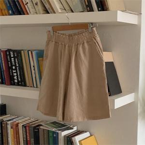 [강물처럼]아이우먼 심플통밴딩린넨반바지 SSN058M207 빅사이즈