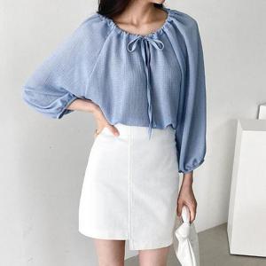 [강물처럼]아이우먼 스위트퍼프블라우스 IRE146M504 빅사이즈 (3