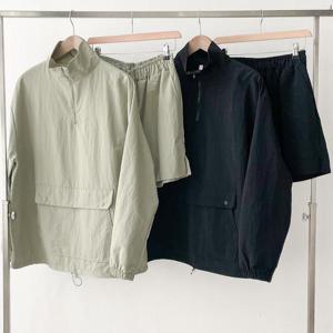 [강물처럼]빅사이즈집업투피스 U350L504 하이넥바스락상하의세트