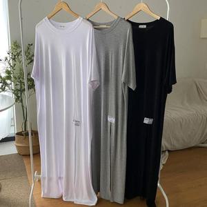 [강물처럼]빅사이즈롱원피스 U356L504 찰랑실키무지라벨원피스 R