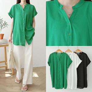 [강물처럼]위쉬몰 BN 요요카라반팔블라우스(P265H505) 빅사이즈