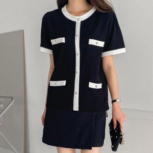 [강물처럼]아이우먼 스판트위드반팔티셔츠 BNG887M505 빅사이즈