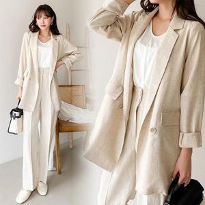 [강물처럼]위쉬몰 BN 오버핏싱글린넨자켓(E082H505) 빅사이즈 (3