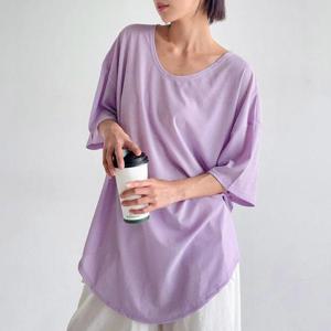 [강물처럼]아이우먼 러블리언발니트반팔티 MAU443M505 빅사이즈