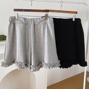 [강물처럼]빅사이즈반바지 U508L505 통넓은곱창주름숏팬츠 RA (3