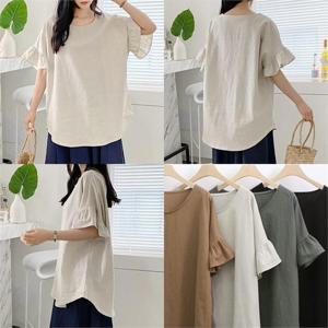 [강물처럼]위쉬몰 EM 프릴소매린넨반팔티(K078H207) 빅사이즈 (8