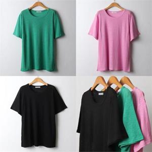 [강물처럼]위쉬몰 LY 린넨유넥반팔티셔츠(I938H207) 빅사이즈 (8