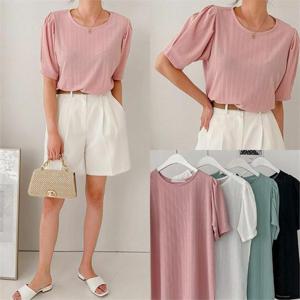 [강물처럼]위쉬몰 BN 퍼프파니반팔티셔츠(K161H207) 빅사이즈 (8