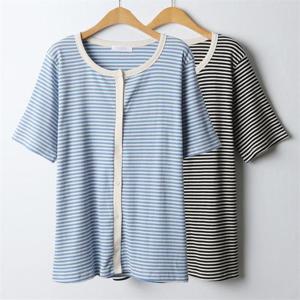 [강물처럼]위쉬몰 BE 줄지배색반팔가디건(I904H207) 빅사이즈 (8