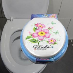 [생활] 교체용 변기커버 디자인 엠보싱 양변기 O형 블루 중