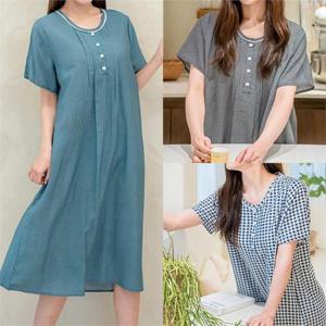 [강물처럼]위쉬몰 BZ 체크버튼인견원피스(J085H207) 빅사이즈 (8