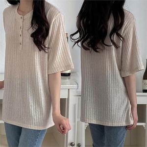 [강물처럼]위쉬몰 SS 골지버튼스판반팔티(K038H206) 빅사이즈 (8