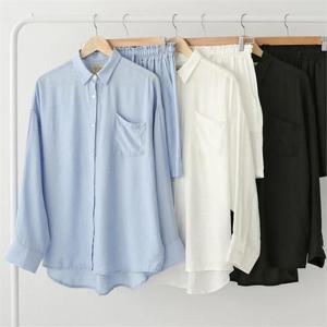 [강물처럼]빅사이즈사랑해요 K025L206 루즈핏포켓썸머남방 EZ (8