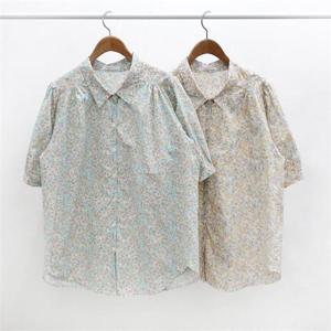 [강물처럼]빅사이즈사랑해요 G957L205 꽃패턴퍼프카라남방 LY (8