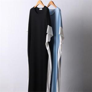 [강물처럼]빅사이즈사랑해요 I679L205 배색가오리롱원피스 BE (8