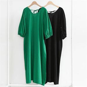 [강물처럼]빅사이즈사랑해요 E295L205 플로리린넨오픈원피스 IR