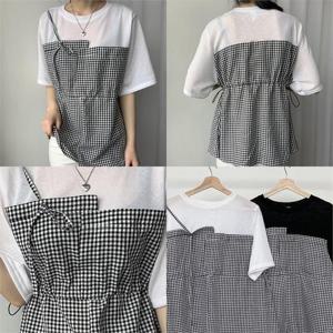 [강물처럼]위쉬몰 GO 체크뷔스티에반팔티(G885H205) 빅사이즈 (8