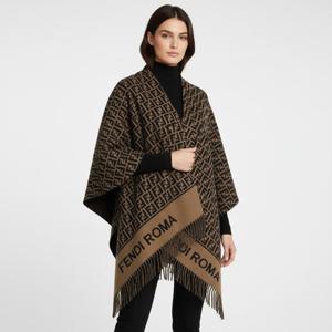 펜디 25FW 브라운 FF 울 캐시미어 케이프 FXX723 AQCW F0QE1