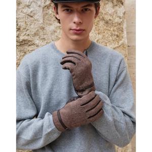 선물포장  (DCGV5F565W2) 브라운 헤링본 패턴 울 스마트폰터치 장갑