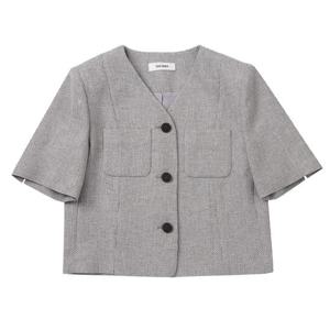 [쉬즈미스]체크 린넨 반팔 자켓 SWWJKP21190
